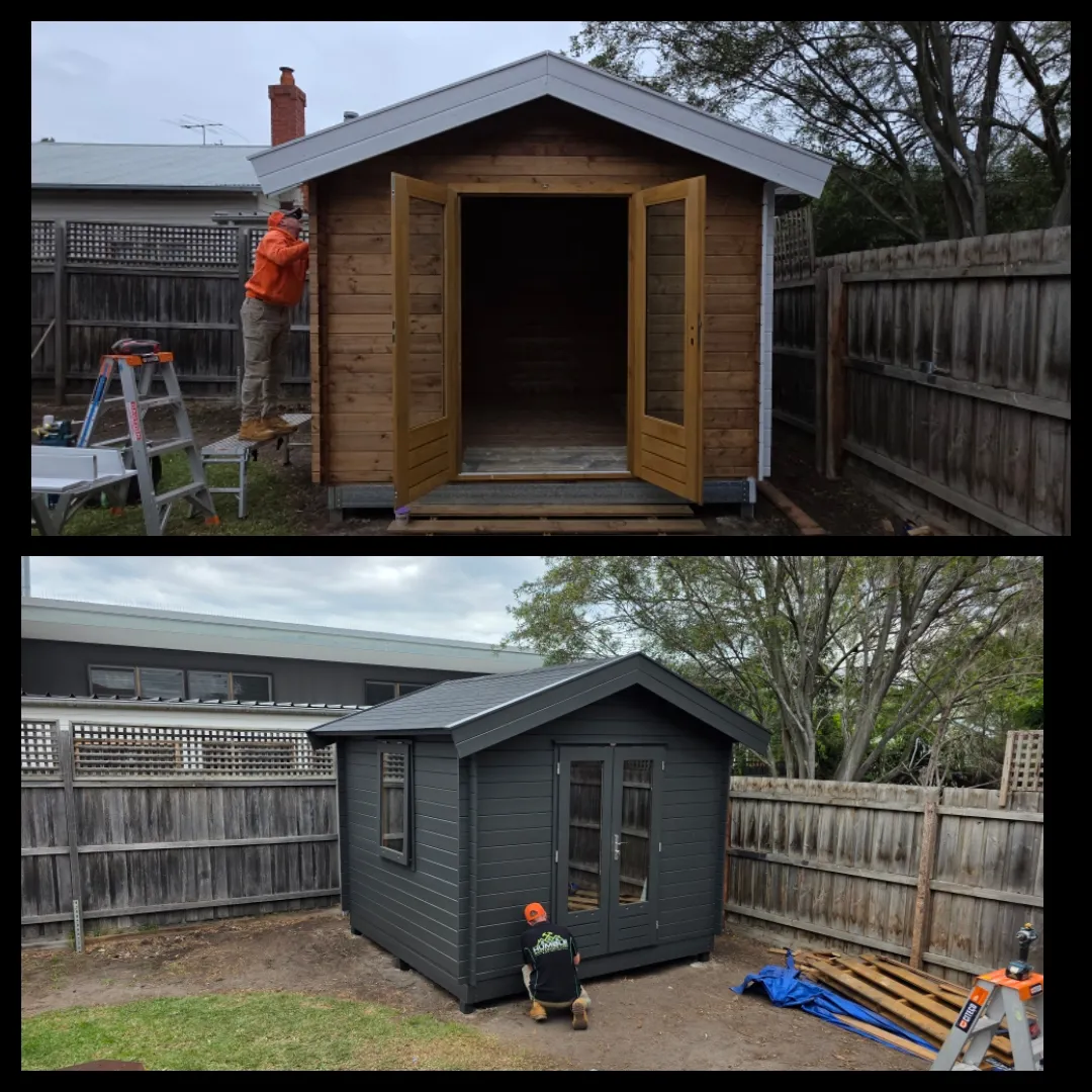 Backyard shed build and paint by Humble team