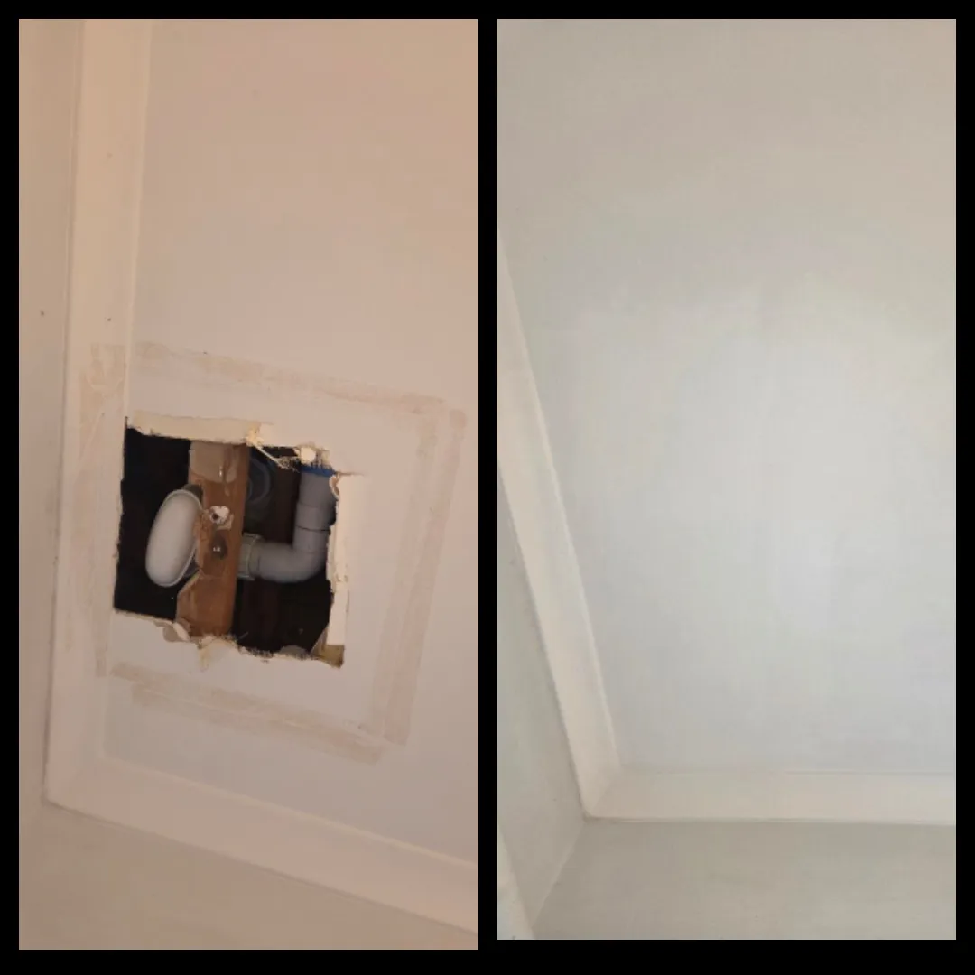 Plumbing access wall repair