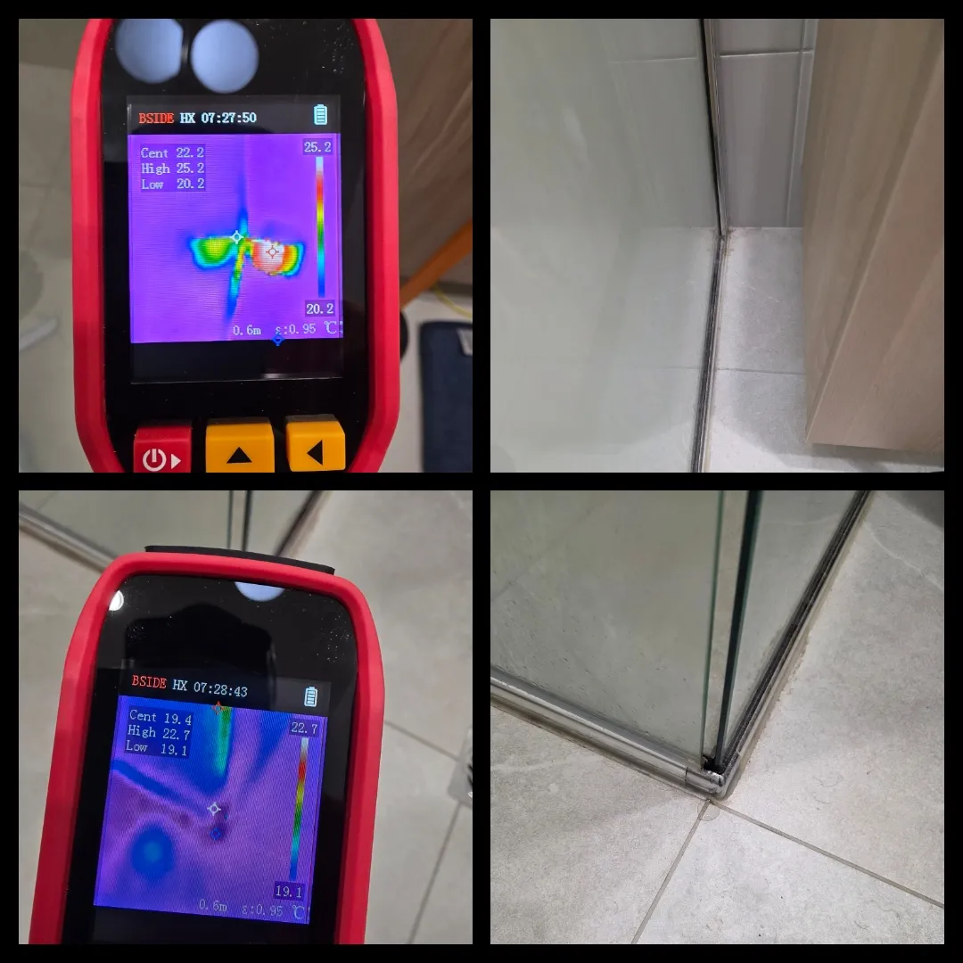 Shower leak investigation with thermal camera