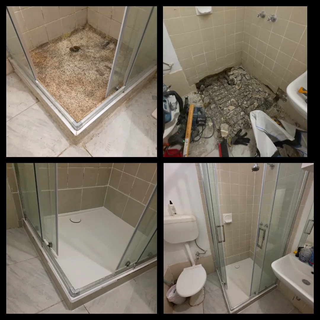 Full shower base demolition and rebuild