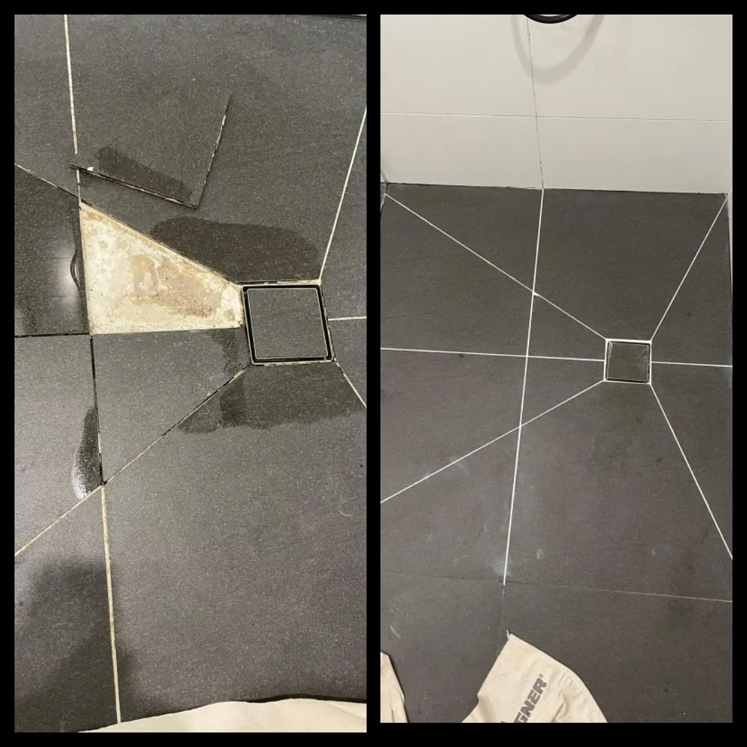Shower floor broken tile replacement