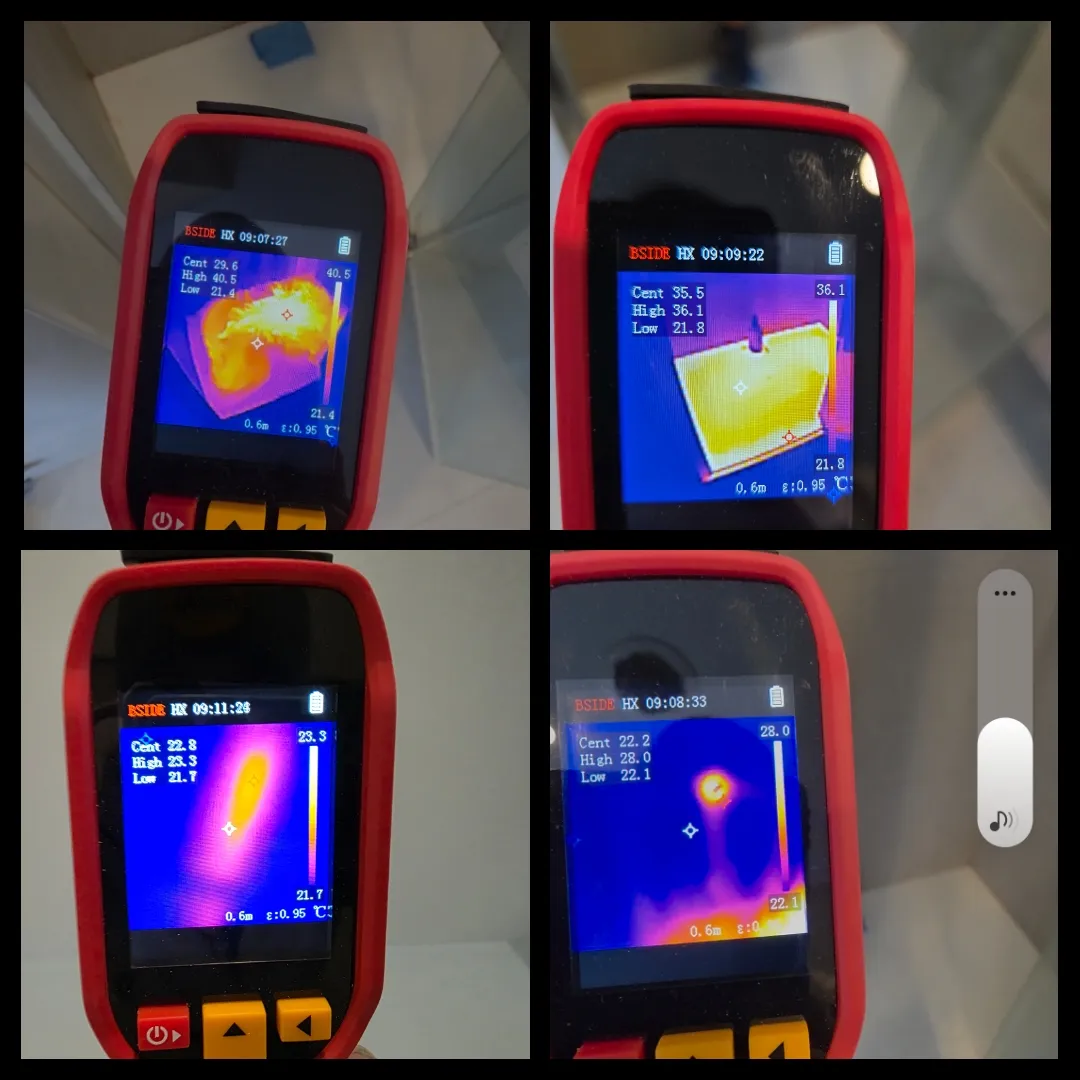 Thermal camera leak detection 4-panel
